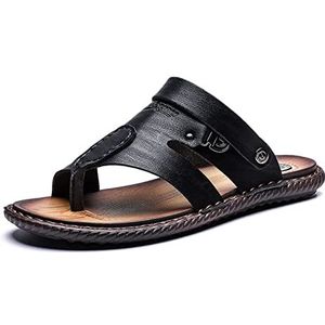 Heren ring teen slippers, zomer teen aparte platte schoenen, comfortabele ademende teen separator, voor pijnbestrijding hallux valgus bunion symptomen (Color : Black, Size : 45 EU)