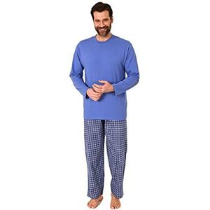 Herenpyjama, lange pyjama met flanellen broek, ook in grote maten, 22 101 10 851, blauw, 56