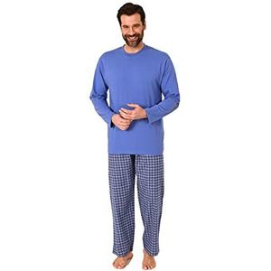 Herenpyjama, lange pyjama met flanellen broek, ook in grote maten, 222 101 10 851, blauw, 56