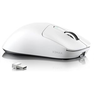 ATTACK SHARK X3MAX 49g SUPERLIGHT Mouse, PixArt PAW3950 Gaming Sensor, BT/2.4G Wireless/Wired Gaming Mouse, 6 Adjustable DPI up to 42000, 200 Hrs Battery, Office Mice for Win11/Xbox/PS/Mac (White)