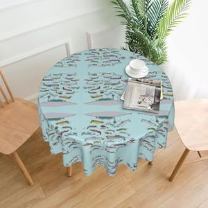 OTTKGGA Cartoon Vliegtuig 60 inch Ronde Tafelkleed Decoratieve Tafelhoes Waterdicht Wasbaar Partijen Bruiloften Home Decor