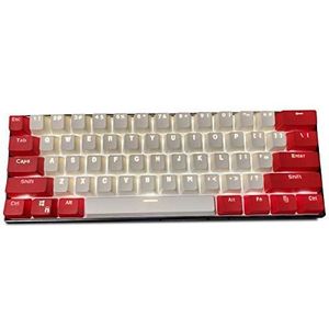 Topwang Keycaps, 61 PBT-toetsen Keycaps Mechanisch toetsenbord Keycap Dubbel verlicht woord Transparante kleur Gaming keycaps voor US Layout Keyboard voor Cherry MX (Verkoop alleen keycaps) keycaps