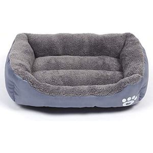 NGHSDO Huisdierbed S-3XL hondenbed voor kleine middelgrote grote honden grote mand huisdierhuis waterdichte bodem zacht fleece warm kattenbed bank huis 8 kleuren (kleur: grijs, maat: XXL)