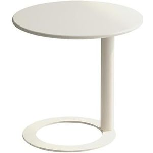 FXLUHAY Ronde salontafel, kleine salontafel voor kleine ruimte, moderne eenvoudige middentafel, bijzettafel voor woonkamer, slaapkamer, kantoor, eenvoudige montage (crème, 45 cm)