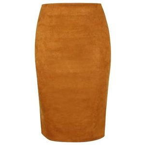 AYKANING Pailletten Rok, Sprankelende Rok Vrouwen Effen Kleur Rok Vrouwelijke Herfst Winter Hoge Taille Bodycon Vintage Split Dikke Elastische Rokken, Bruin, XL