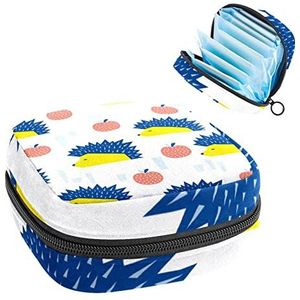 Maandverband Opbergtas, Menstruatie Cup Pouch Tampon Bag, Periode Pads Houder Organizer voor Vrouwen Meisjes, Egel Rood Fruit