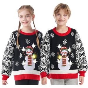 JOYIN - Kinderkersttrui - Rood - Met Ledverlichting - Uniseks - 8-10 Jaar