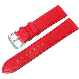 LUGEMA 10 Kleuren Band Horloge Lederen Horloges Band 12 Mm 14 Mm 16 Mm 18 Mm 20 ​​Mm 22 Mm 24 Mm Compatibel Met Vrouwen Mannen Horlogebanden Effen Kleur Horloge Riemen (Color : Red, Size : 22mm)