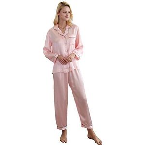 Jsix 16 Momme Zijde Pyjama Set voor Vrouwen Pure Moerbei Zijde Nachtkleding Lange Nachtkleding Dames