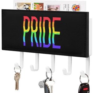 Gay Pride Rainbow LGBT Sleutelhouder voor Wandsleutelhangers Organizer Wandmontage Sleutelrek met 5 Haken