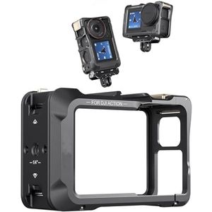 Palumma Metalen kooi voor DJI Action 5 Pro/Action 4/Action 3, uitbreidingscamera kooi beschermend frame met lens beschermhoes
