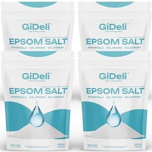 GiDeli Epsom Zout, badzout, Epsom-zout, zuiver magnesiumsulfaat, heptahydraat, farmaceutische kwaliteit (20 kg)