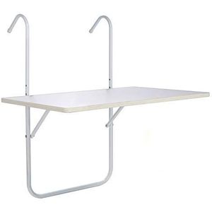 Spetebo Balkontafel, inklapbaar, 60 x 40 cm, balkonhangtafel in wit, kantelbaar, weerbestendig en belastbaar tot 20 kg