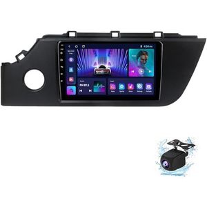 Android 14.0 2 Din Autoradio 9"" Touchscreen Auto Stereo voor KIA RIO 2020-2021 met Draadloze Carplay Android Auto GPS navigatie AHD Omgekeerd beeld Stuurwielbediening(P6(8G+128G))