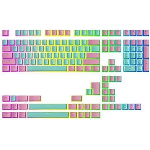 Ranked Pudding v2 PBT Toetsen | 145 Double Shot Doorschijnend ANSI US & ISO Layout | OEM-profiel voor Mechanisch RGB-gamingtoetsenbord (Miami)