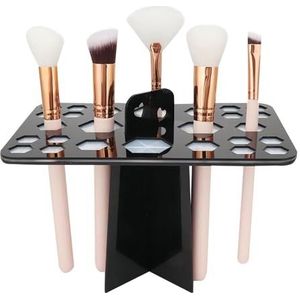 VIFER Make-up Penseelhouder, 26 Gaten Cosmetische Borstel Droogrek Opvouwbare Make-up Penseel Organizer Borstelhouder Zwart