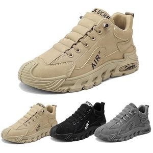 Orthopedische herenschoenen, sneakers zonder veters, breed antislip- en schokabsorberend ontwerp, ademende orthopedische ondersteuning, geschikt voor verschillende situaties(Light Brown,44 EU)