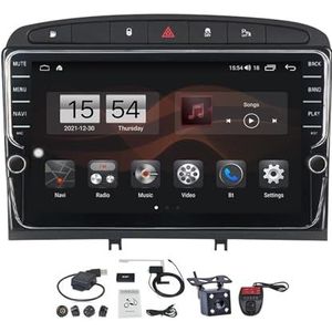 9"" Android 11 Multimedia Stereo Auto Video Speler Voor Peugeot 408 1 2012-2020 Ondersteunt Stuurbediening/Navigatie GPS FM RDS Radio/Carplay Android Auto/BT/Stuurbediening (Color : Black, Size : K10
