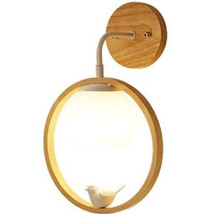 Moderne Eenvoudige Hoofdeinde Verlichting Creatieve Witte Glazen Lantaarn Wandkandelaar Licht Creatieve Massief Houten Wandlamp E27 Lamphouder Voor Slaapkamer Studie Woonkamer Hal