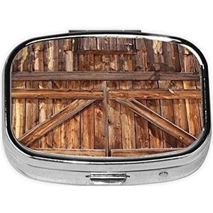 Mini vierkante pillendoos, medicijnorganizer, draagbare EHBO-doos, reispillendoos met 2 vakken, kleine pillendoos voor zak of portemonnee