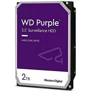 WD Purple 2TB voor 3,5-inch videobewaking Interne harde schijf - AllFrame™ Technology - 180 TB/jaar, 64 MB cache, drie jaar garantie