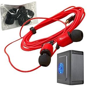 Oordopjes met extra lang snoer - 3-meter Ruisonderdrukkende Koptelefoon met Snoer en Microfoon - Heldere bas stereo bekabelde headset voor netwerkkaraoke en pc-opnamen Smashing