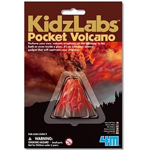 4M KidzLabs SCIENCE CARD: POCKET VOLCANO, laten uitbarsten met azijn + bakpoeder (niet meegeleverd), in blister 19x13cm, 5+