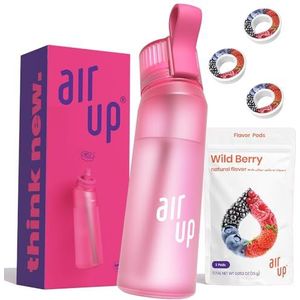 air up® waterfles (22 oz) Hot Pink + 3 Wild Berry pods | Suikervrije smaakpods & Waterflessen met rietje | Gearomatiseerde waterfles