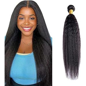 Salharer Yaki Human Hair Bundles Single Extensions Machine Double Wefts Unprocessed Remy Weave Natural Black Color for Woman 34 Inch