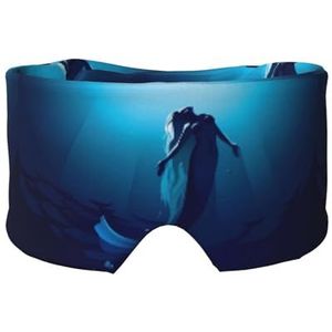 Blauwe zeemeermin klittenband ontwerp verduisterende warme oog- en oorbeschermers voor zijslapers nacht slaap werk dutje reizen yoga