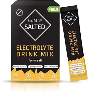 GoMo SALTED Hydration Aid | Elektrolyten zonder suiker laag in calorieën | verbeterde wateropname en snelle hydratatie | 30 porties elektrolyt sportpoeder met Zwitsers alpenzout | citroensmaak