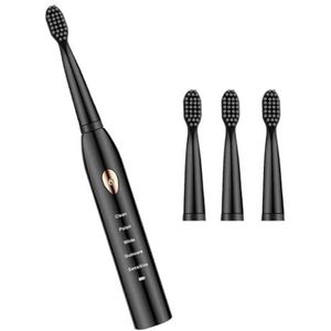 Tandenborstel Elektrische IPX7 Waterdichte Tandenborstel Verstelbare Draagbare Tand Cleaning Tool met 4 Heads Black Golden