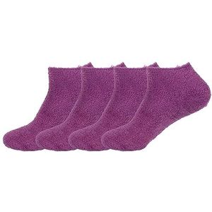 BambooMN Super Aloe Infused Fuzzy Nylon Spa Sokken voor Vrouwen voor Droge Voeten, Effen paars, S