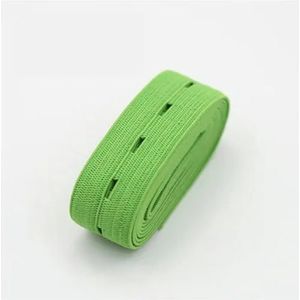 Elastiekjes 20 mm geweven knoopsgat elastische band Elast Stretch Tape Verleng afwerkingstape DIY naaien kledingaccessoire-Fruit groen-20mm 2yads