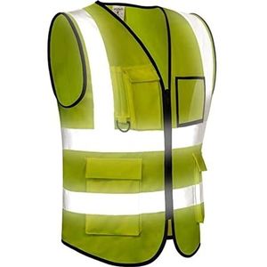 Fluorescerend Vest Reflecterende veiligheidsvest Werkkleding Zakken Hallo Vis Duurzaam Vest met Reflecterende Tapes Verkeerswerk Vest Veiligheidsvest Reflecterend Harnas (Color : A, Size : XL)