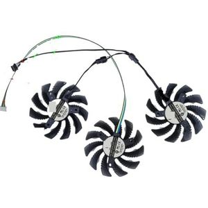 GPU-videokaartventilator, PLD08010S12HH, T128010SU, 3 stuks voor Gigabyte voor RTX 3060 Ti 3060Ti voor gaming OC, voor voor(2Power PlugS PLD0801)