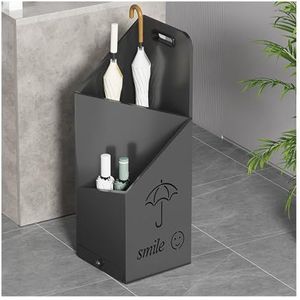 YFAURNDE Metalen paraplubak,Paraplu-organizer,Gepersonaliseerde creatieve opbergbak, hotellobby, thuisgebruik, geschikt for thuis en op kantoor(Black)