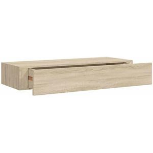 viaXL Wandschap met lade 60x23,5x10 cm MDF eikenkleurig