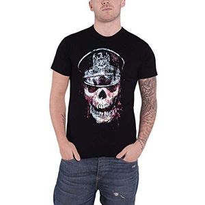Slayer T Shirt Skull Hat Band Logo distressed nieuw Officieel Mannen Zwart