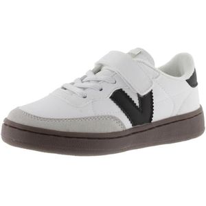 Victoria Oslo Unisex Leather Effect Low Tennis & Contrasting Pieces & Split Leather Effect Toe 1256100 for Kids BLANCO 25