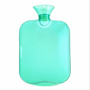 Mini warm water bottlehot, warmwaterkruik veilig creatieve transparante warmwaterkruik hoge dichtheid PVC explosieveilige warmwaterkruik zakken massageverzorging (maat: blauw) (maat: groen)