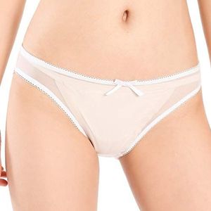 Satini Dames Nylon Flinterdun Bikini Broekje Broekjes (Wit, M)
