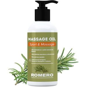 QKnatur - ROZEMARIJN - Massageolie met een hoog gehalte aan etherische olie van rozemarijn en extracten van harpagofito en calendula - spierherstel - 250 ml.