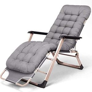 GEIRONV Tuin Lounge Stoel, Verwijderbare Hoofdsteun Opklapbare Fauteuil Balkon Woonkamer Outdoor Verstelbare Rugleuning Anti-Slip Fauteuil Fauteuils (Color : Gris)