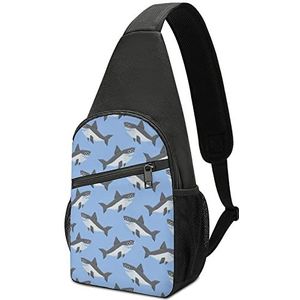 Leuke Haaien Gedrukt Crossbody Tas Sling Purse Borst Tas Reizen Rugzak Sport Voor Vrouwen Mannen