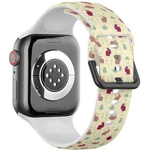 Sport zachte band compatibel met Apple Watch 38/40/41mm (vintage konijn) siliconen armband band accessoire voor iWatch