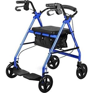 Opvouwbare Rollator Walker met Zitting en Wielen Verstelbare Leuning Opvouwbare Rollator Walker met Rugleuning voor Senior 350lbs