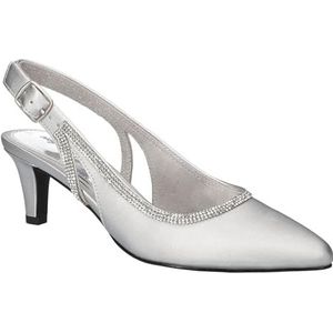 Easy Street Glisten pomp voor dames, Zilveren Satijn, 4.5 UK Narrow