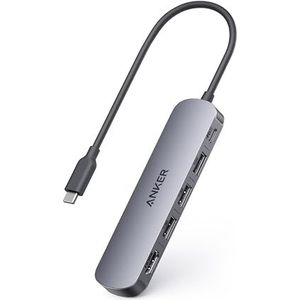 Anker USB-C Hub (5-in-1), 4K@30Hz HDMI met 100W Max Povwer Delivery, USB-C en USB-A datapoorten, compact en stijlvol voor MacBook, Dell XPS en meer(lader niet inbegrepen)