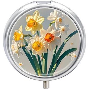 Ronde pillendoos 3 compartimenten draagbare medicijnpillendoos één maat pillendoos voor zakpillenorganisator en vitaminecontainers voor reizen